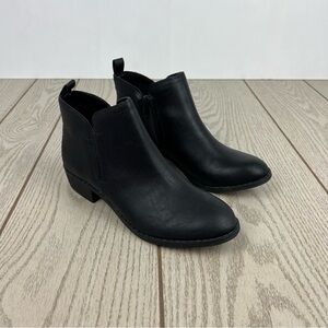 Sun + Stone Women's Cadee Ankle Booties 6.5 Black Faux Leather $50